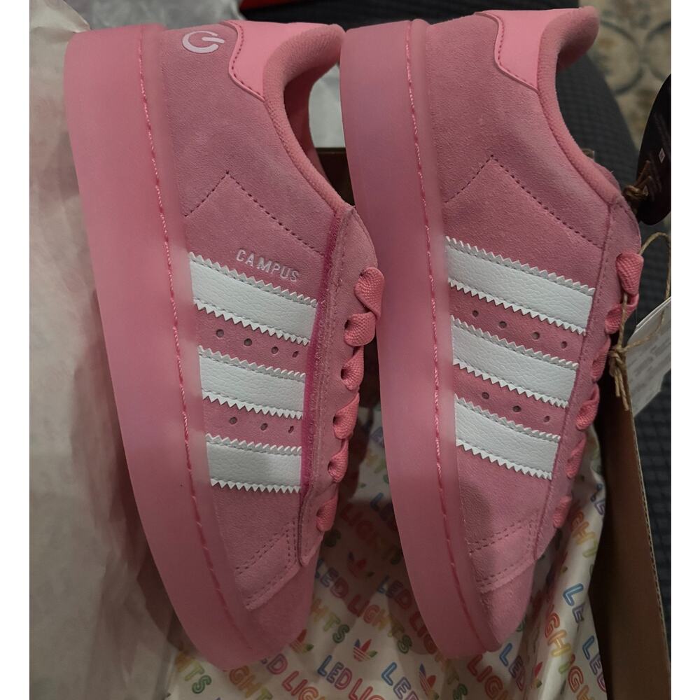 Adidas Campus 00s LED Lights Pink Kids Size 3 Light Up Sneakers NEW JS1280 LED
